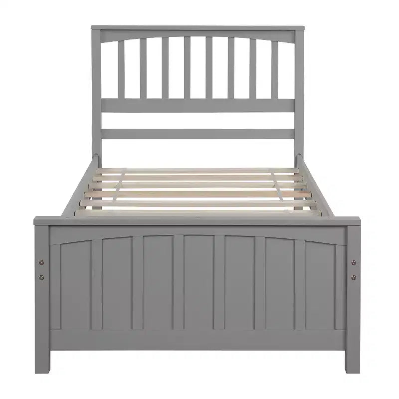 Letto matrimoniale con piattaforma grigio/bianco con testiera e pediera – Posti letto 1
