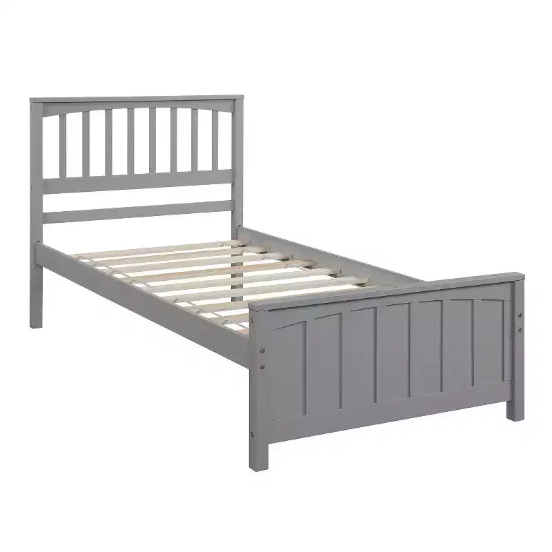 Letto matrimoniale con piattaforma grigio/bianco con testiera e pediera – Posti letto 1