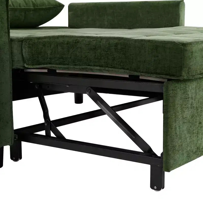 Divano letto a due posti convertibile, 2 posti | Beige / Nero / Blu / Marrone / Grigio / Verde | Porte USB e tasche laterali