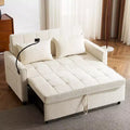 Whisen 56 Loveseat Sofa & Sleeper Sofa Bed, Reversible Backrest Cushion, Side Pockets, USB Ports and Phone Holder