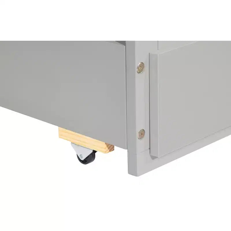Letto gemello grigio/bianco con letto estraibile e 3 cassetti, per 2 persone