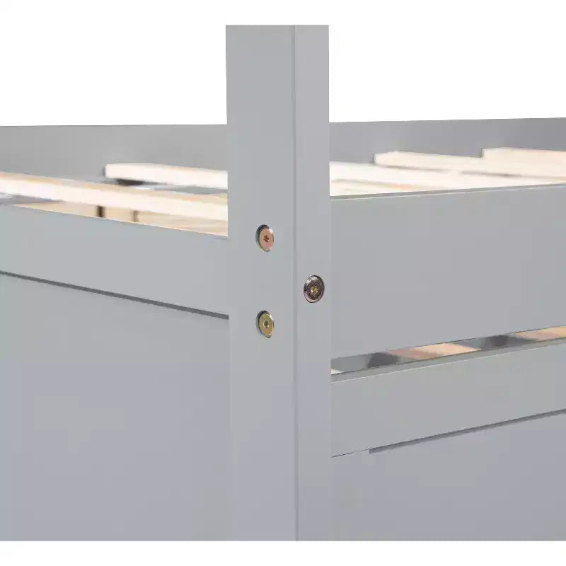 Letto gemello grigio/bianco con letto estraibile e 3 cassetti, per 2 persone