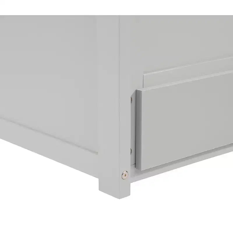 Letto gemello grigio/bianco con letto estraibile e 3 cassetti, per 2 persone