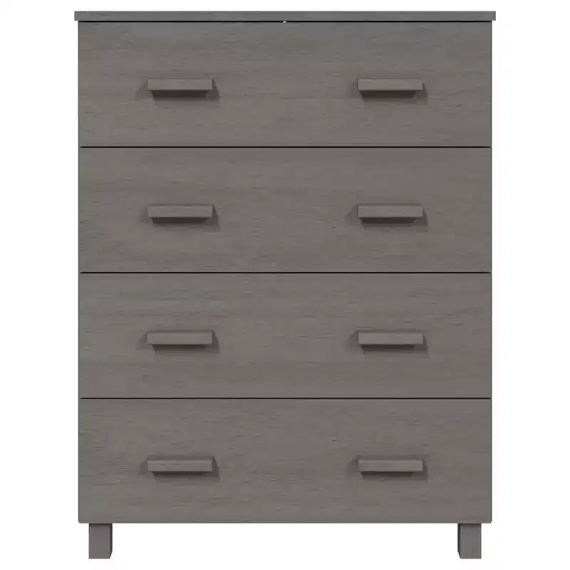 Madia in legno – Marrone miele / Grigio chiaro / Bianco | Cassettiera a 5 cassetti