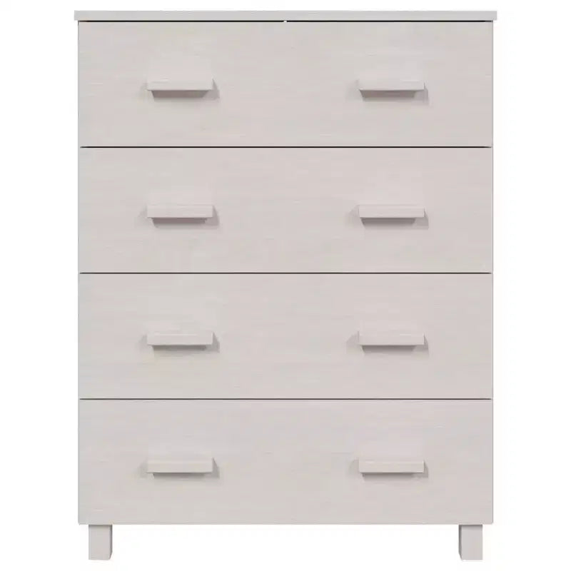 Madia in legno – Marrone miele / Grigio chiaro / Bianco | Cassettiera a 5 cassetti