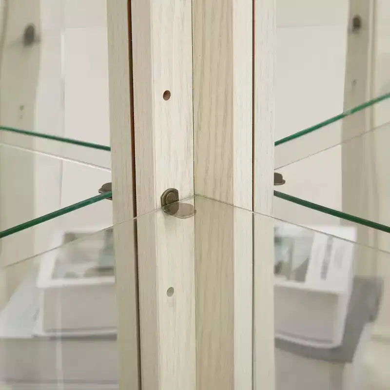 Vetrina angolare in vetro bianco, 2 ante, montaggio da 1 persona