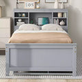 GDF Studio Banks Platform Bed with Storage Headboard, USB, Twin Size Trundle and 3 Drawers