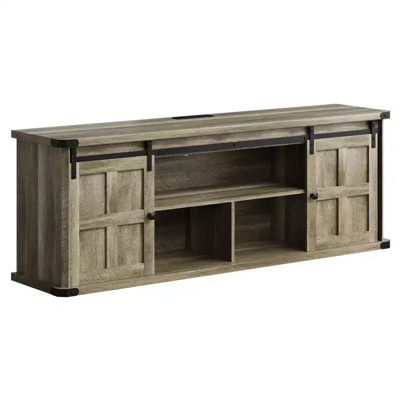 Mobile TV rustico da 70" – Nero/Nero+Bianco/Grigio chiaro/Grigio legno, Adatto a TV fino a 80"