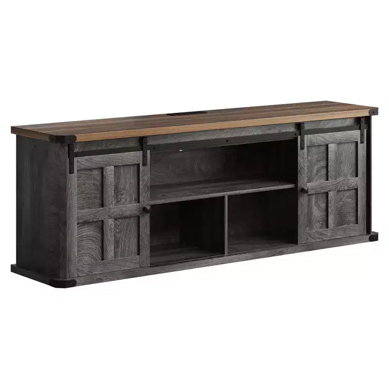 Mobile TV rustico da 70" – Nero/Nero+Bianco/Grigio chiaro/Grigio legno, Adatto a TV fino a 80"