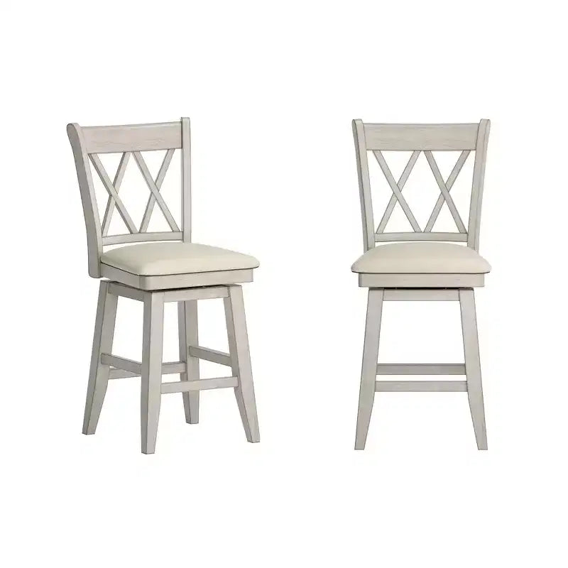 Sgabello da bancone con schienale a X anticato grigio/bianco/rosso bacca, senza braccioli, 1 posto