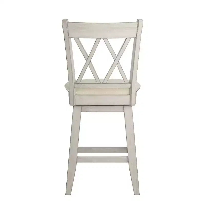 Sgabello da bancone con schienale a X anticato grigio/bianco/rosso bacca, senza braccioli, 1 posto
