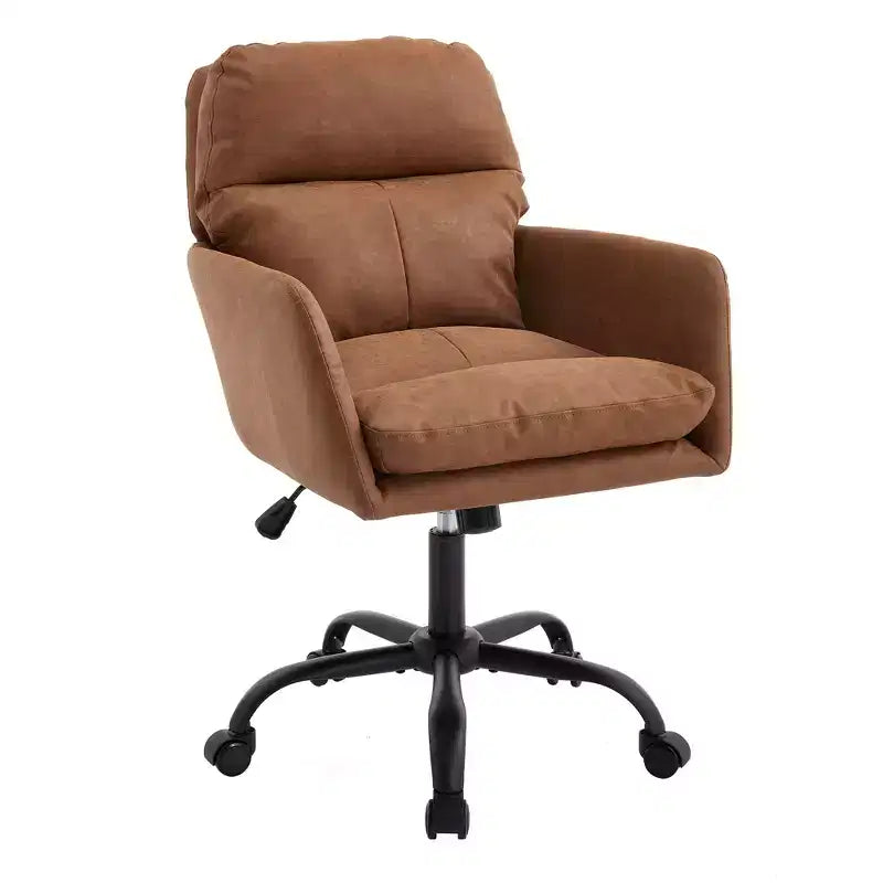 Sedia da Ufficio in Ecopelle, Altezza Regolabile, Braccioli Fissi – Nero/Marrone/Grigio/Verde/Rosa/Bianco, Posti a Sedere: 1