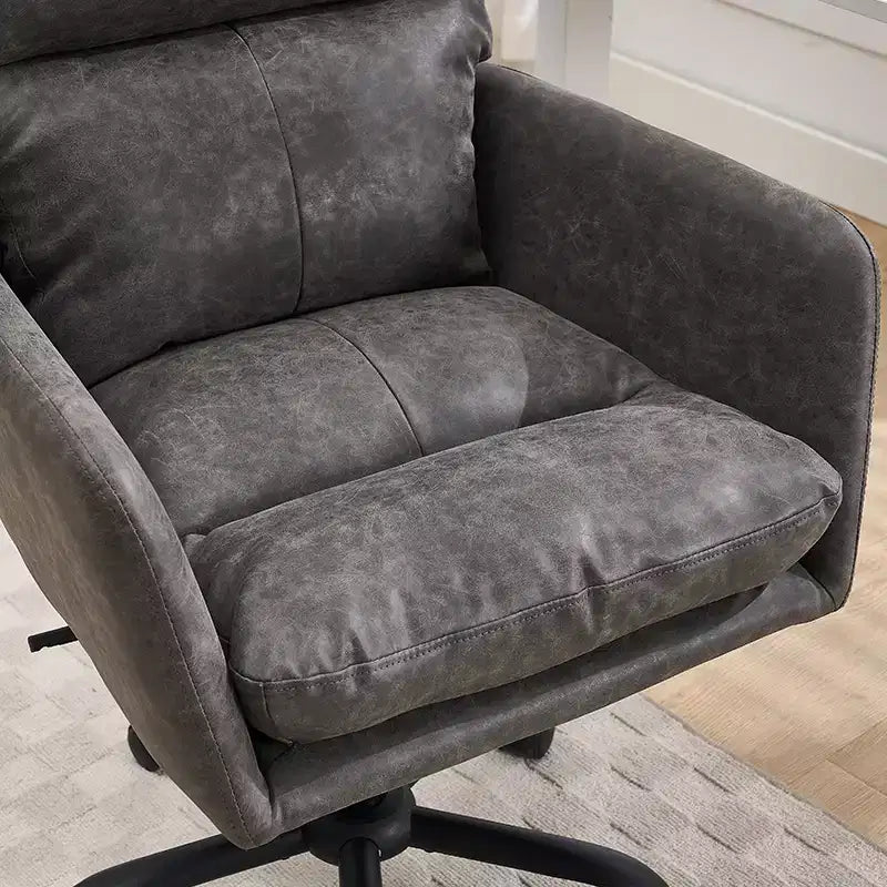Sedia da Ufficio in Ecopelle, Altezza Regolabile, Braccioli Fissi – Nero/Marrone/Grigio/Verde/Rosa/Bianco, Posti a Sedere: 1