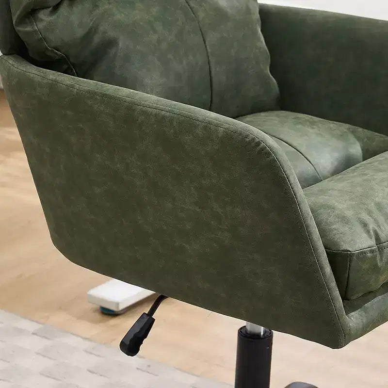 Sedia da Ufficio in Ecopelle, Altezza Regolabile, Braccioli Fissi – Nero/Marrone/Grigio/Verde/Rosa/Bianco, Posti a Sedere: 1