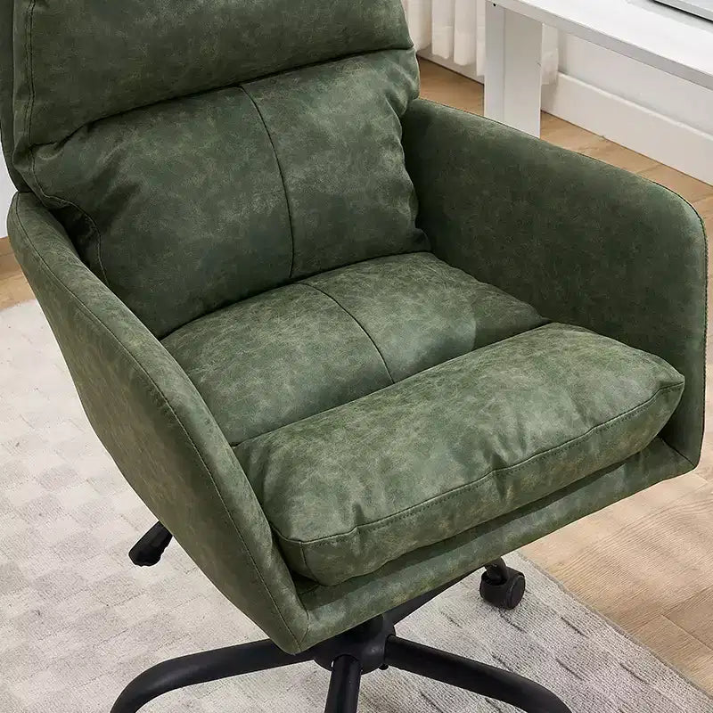 Sedia da Ufficio in Ecopelle, Altezza Regolabile, Braccioli Fissi – Nero/Marrone/Grigio/Verde/Rosa/Bianco, Posti a Sedere: 1