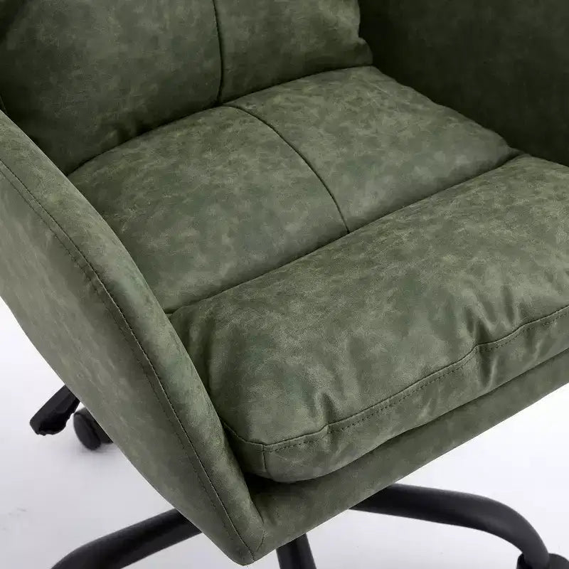 Sedia da Ufficio in Ecopelle, Altezza Regolabile, Braccioli Fissi – Nero/Marrone/Grigio/Verde/Rosa/Bianco, Posti a Sedere: 1