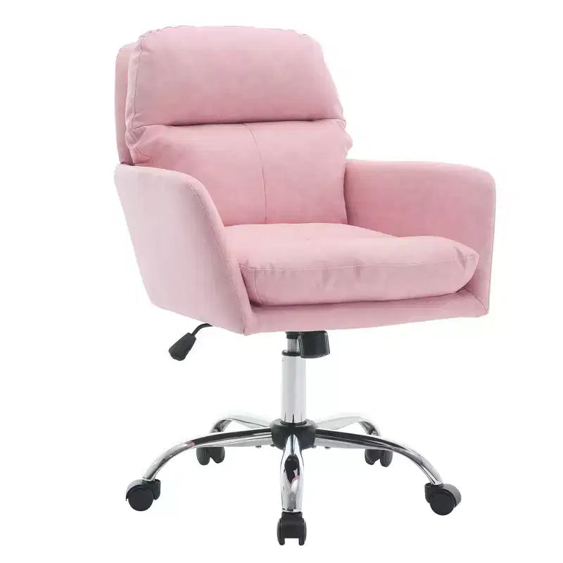 Sedia da Ufficio in Ecopelle, Altezza Regolabile, Braccioli Fissi – Nero/Marrone/Grigio/Verde/Rosa/Bianco, Posti a Sedere: 1