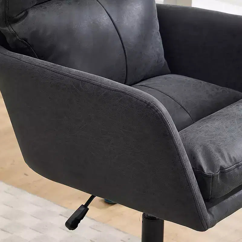 Sedia da Ufficio in Ecopelle, Altezza Regolabile, Braccioli Fissi – Nero/Marrone/Grigio/Verde/Rosa/Bianco, Posti a Sedere: 1