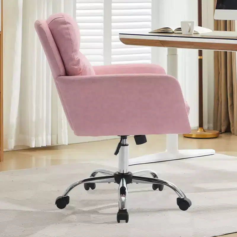 Sedia da Ufficio in Ecopelle, Altezza Regolabile, Braccioli Fissi – Nero/Marrone/Grigio/Verde/Rosa/Bianco, Posti a Sedere: 1