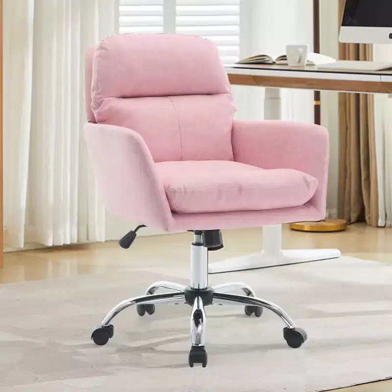 Sedia da Ufficio in Ecopelle, Altezza Regolabile, Braccioli Fissi – Nero/Marrone/Grigio/Verde/Rosa/Bianco, Posti a Sedere: 1