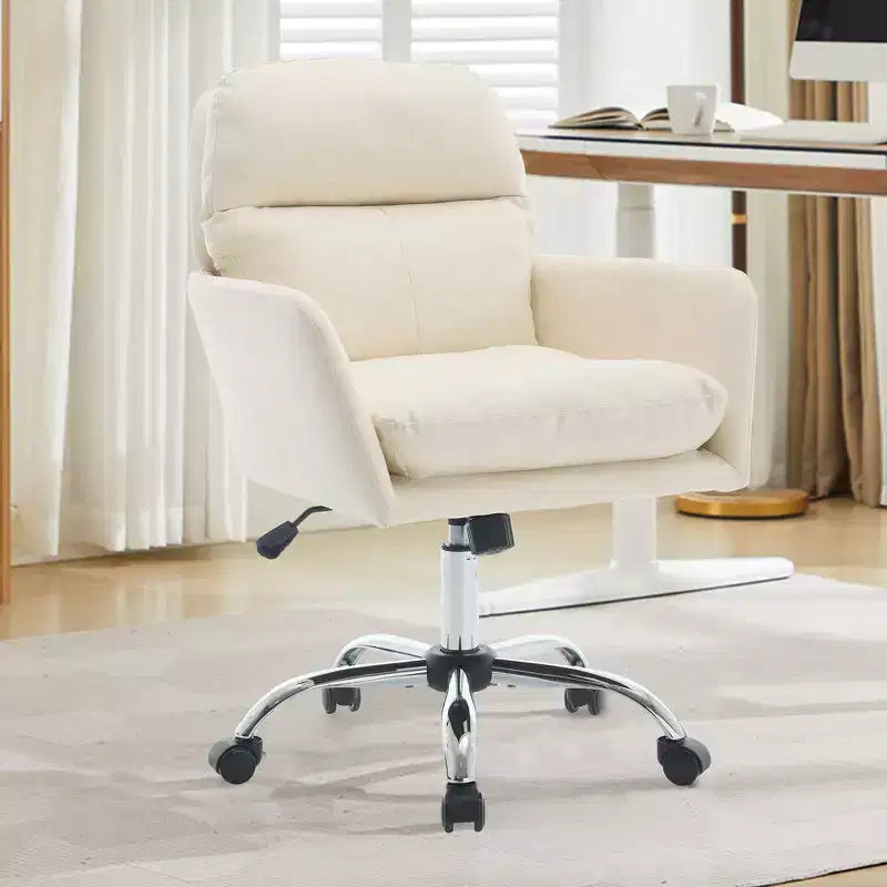 Sedia da Ufficio in Ecopelle, Altezza Regolabile, Braccioli Fissi – Nero/Marrone/Grigio/Verde/Rosa/Bianco, Posti a Sedere: 1