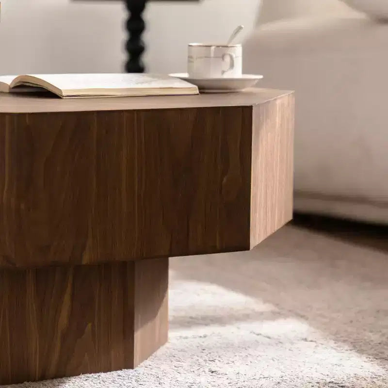 Tavolino da caffè ottagonale noce, 2 posti, 30.51"