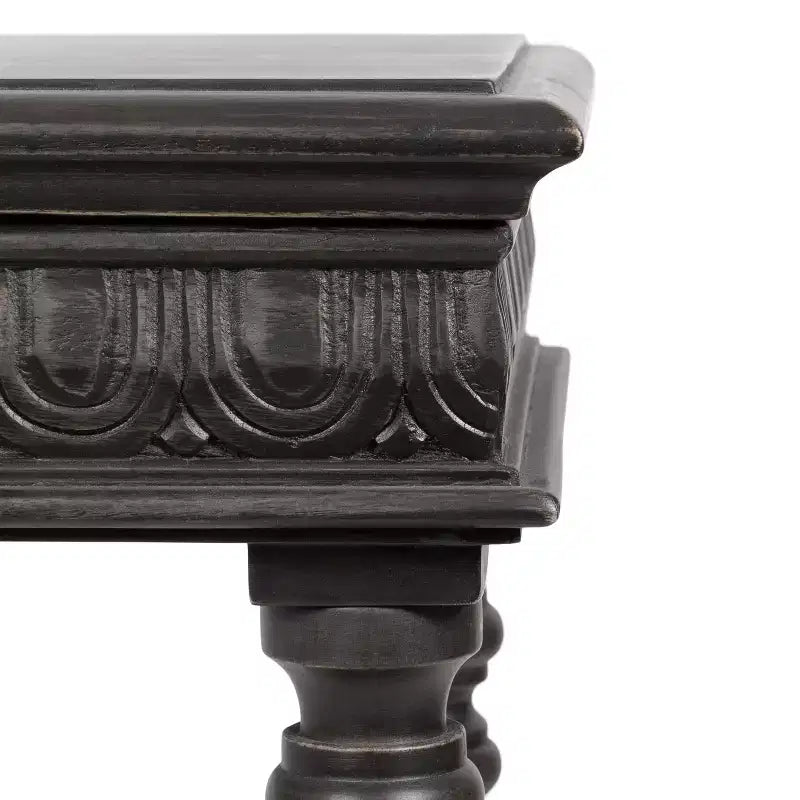 Consolle marrone scuro e nero, legno, montaggio a 1 persona