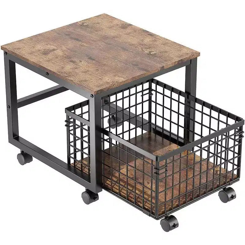 Movable Mini Fridge Stand with Large Capacity Storage, Rolling Fridge Cart with 4 Lockable Wheels for Kitchen Bedroom Office Dorm