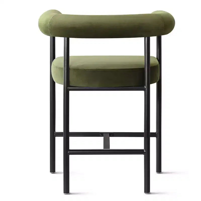 Sgabello da bancone in velluto nero/verde/visone con braccioli – Set di 3, Posti a sedere 3