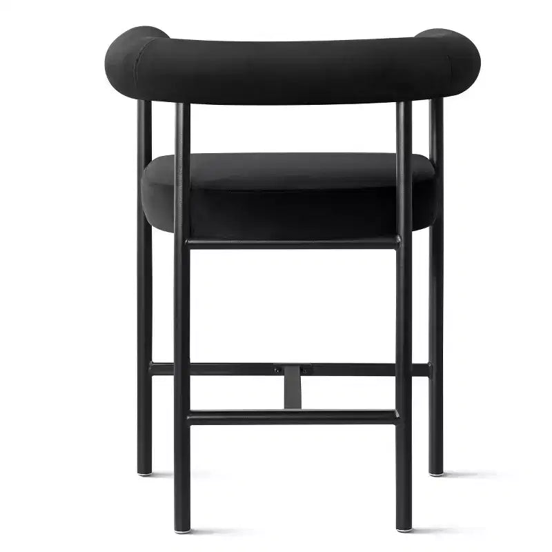 Sgabello da bancone in velluto nero/verde/visone con braccioli – Set di 3, Posti a sedere 3