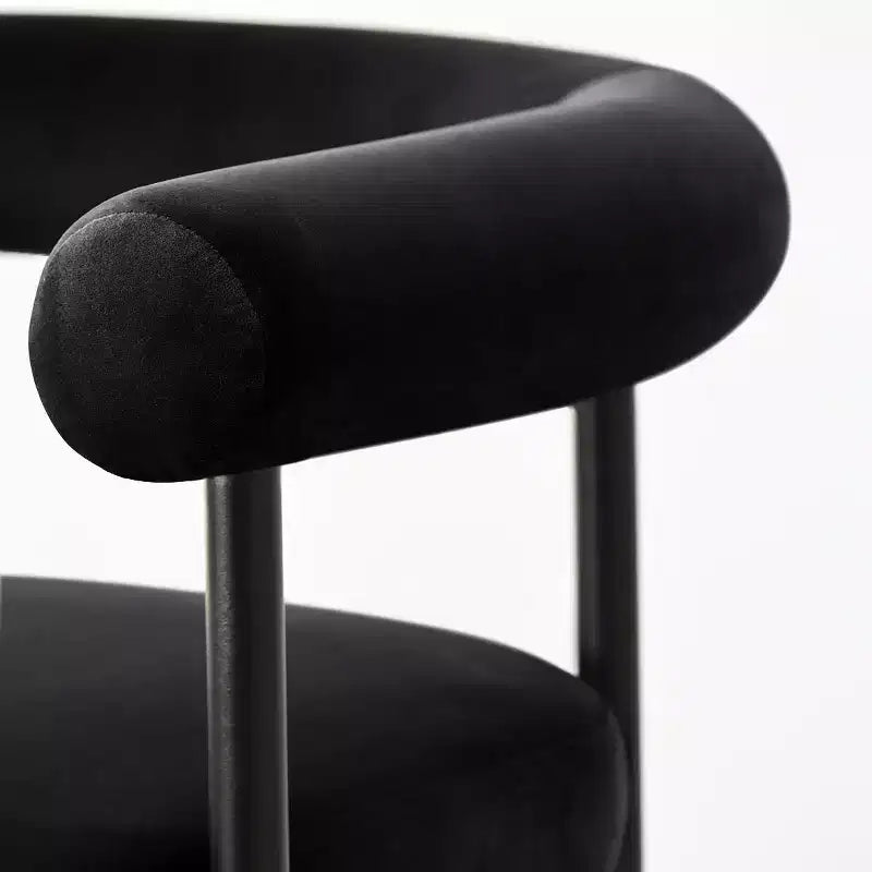 Sgabello da bancone in velluto nero/verde/visone con braccioli – Set di 3, Posti a sedere 3