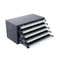 VIYET Five-Drawer Drill Bit Dispenser Storage Rack, Steel 33/64-63/64, Labeled & Stackable for Drill Bit Storage