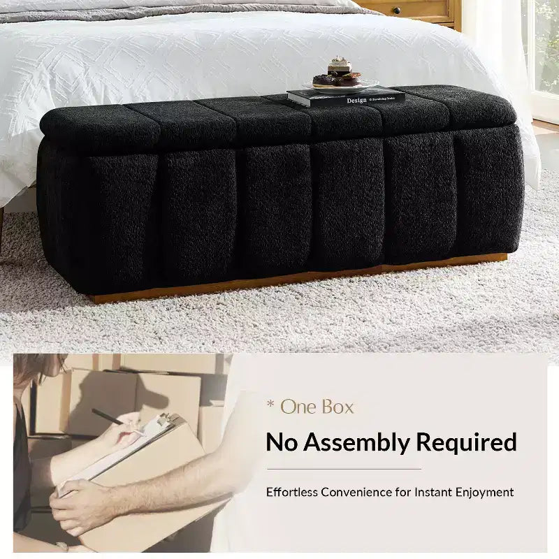 Panca portaoggetti imbottita beige/nera/cammello, 1 posto