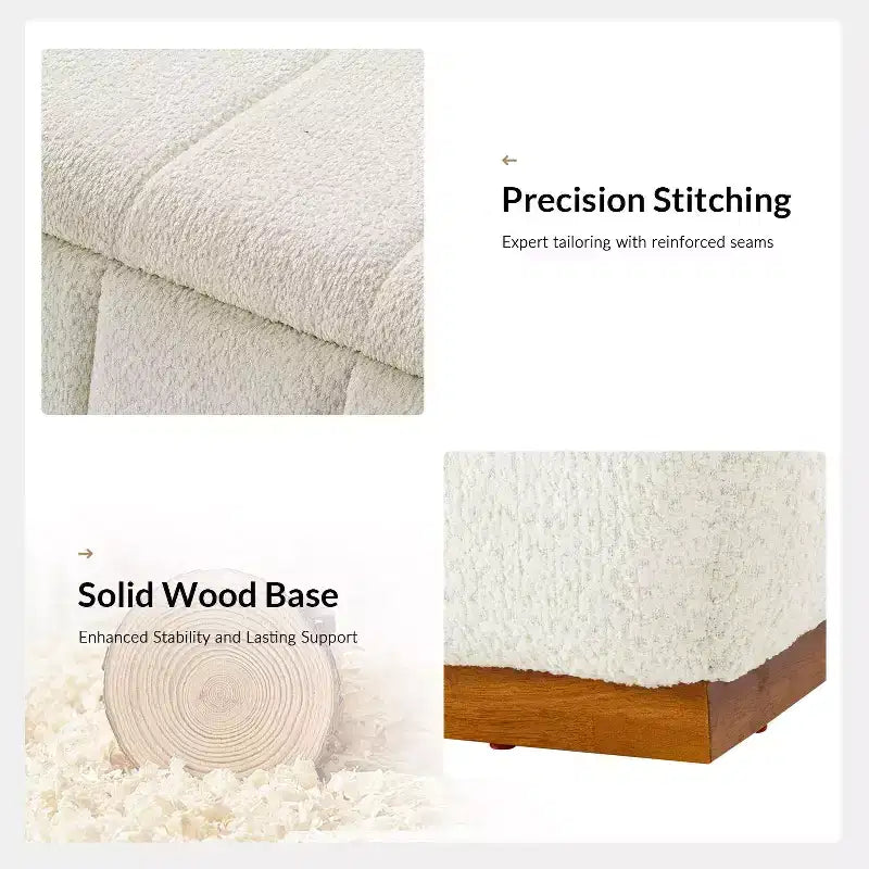 Panca portaoggetti imbottita beige/nera/cammello, 1 posto