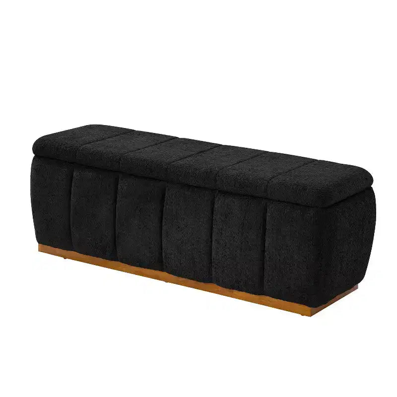 Panca portaoggetti imbottita beige/nera/cammello, 1 posto
