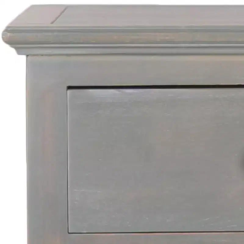 Comodino Grigio Cenere a 1 Cassetto con Sportello in Vetro, Singolo