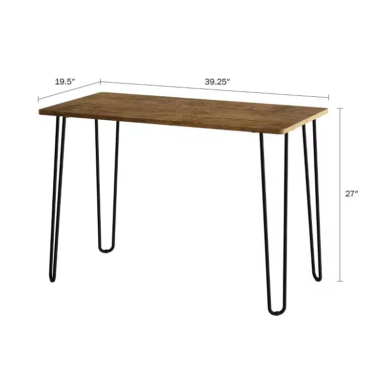 Scrivania con gambe a forcina nere/marrone – Stile industriale moderno, 1 persona