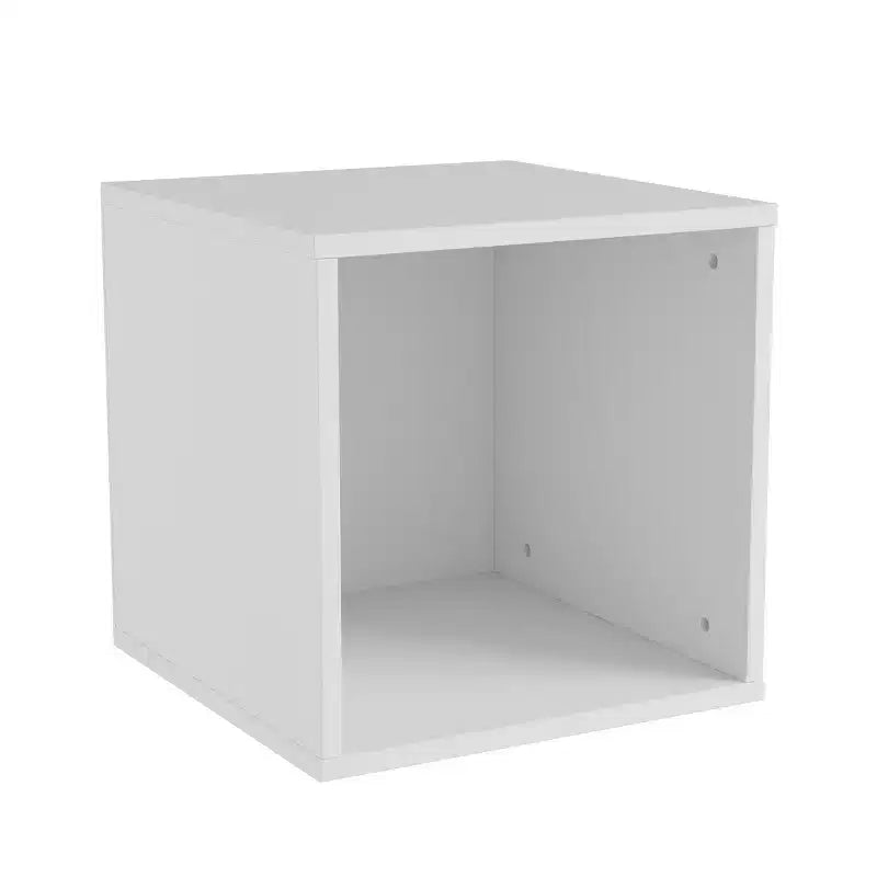 Tavolino cubo in legno grigio, impilabile, 1 unità