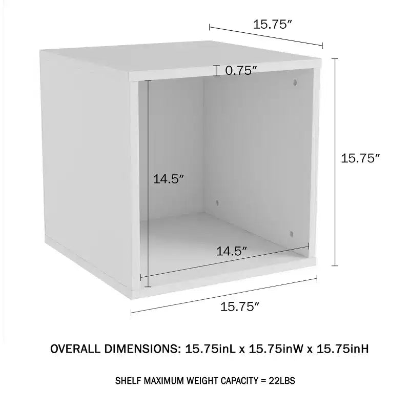 Tavolino cubo in legno grigio, impilabile, 1 unità