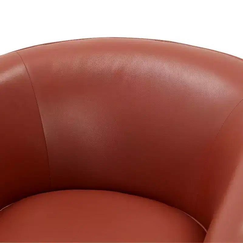 Poltrona girevole in pelle pieno fiore color caramello/blu notte, 1 posto