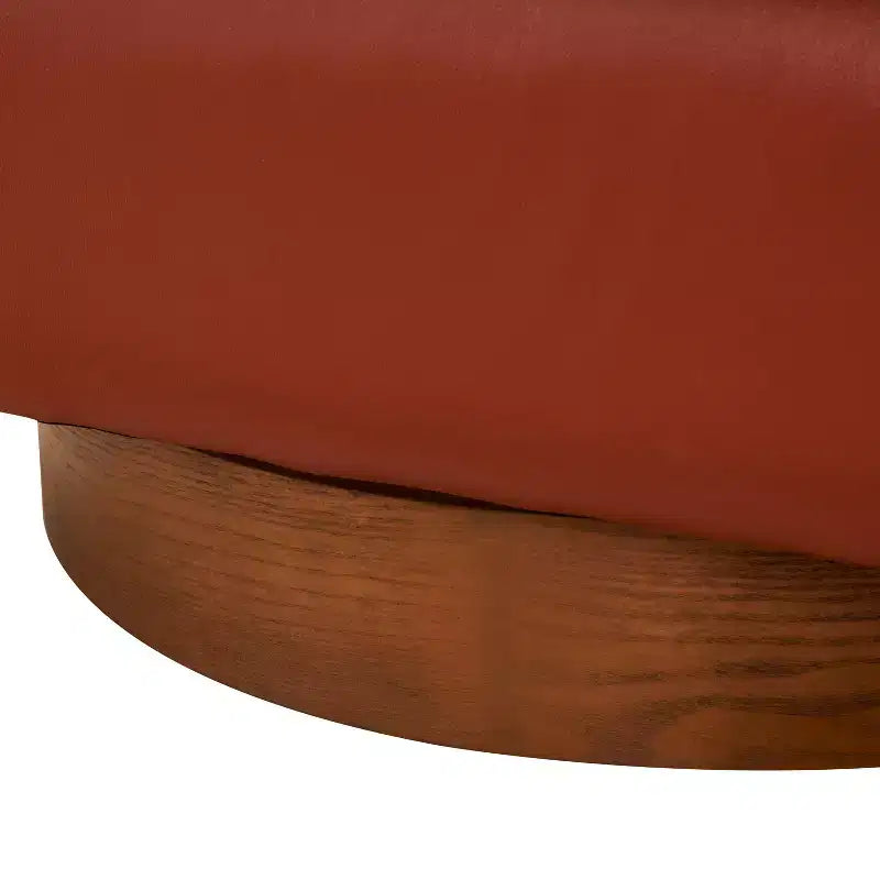 Poltrona girevole in pelle pieno fiore color caramello/blu notte, 1 posto