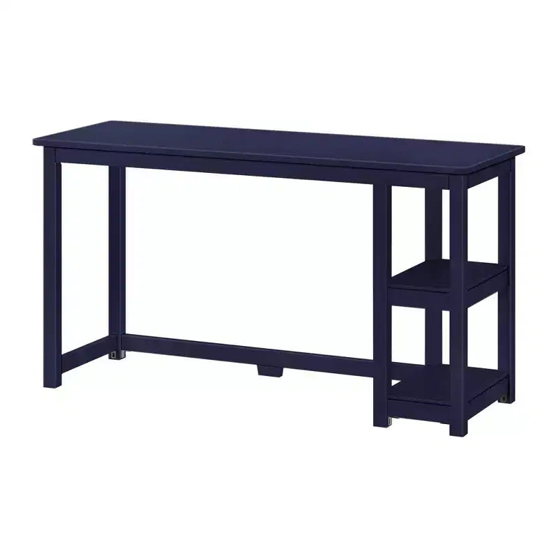 Scrivania per computer in legno con ripiani – Blu / Argilla / Grigio, Stile moderno, 1 persona