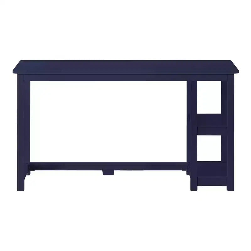 Scrivania per computer in legno con ripiani – Blu / Argilla / Grigio, Stile moderno, 1 persona
